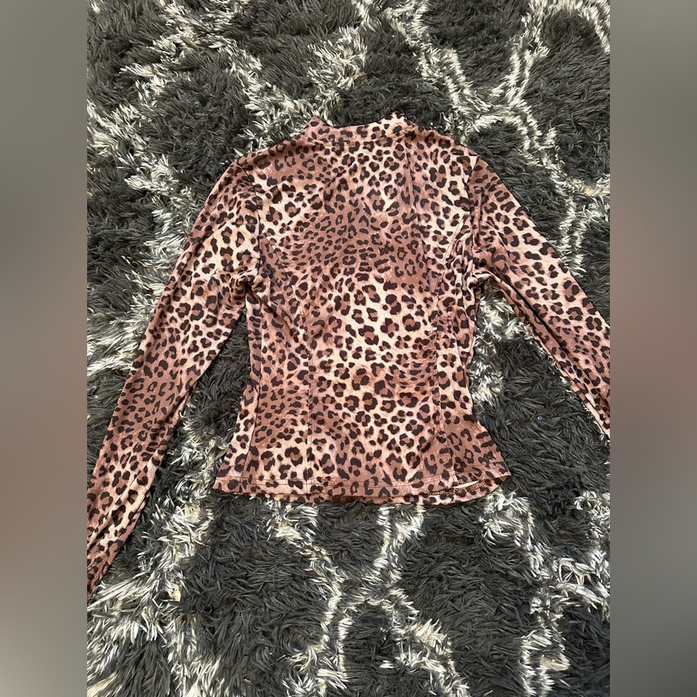Leopard Print Zip Up Jacket - Picture 3 of 3